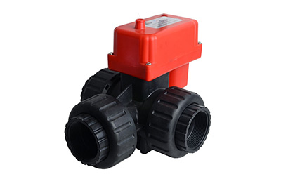 Plastic Three-Way Electric Ball Valves jointed by thread