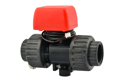 Plastic Two-Way Electric Ball Valves through threaded joint